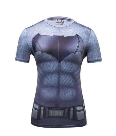 High-end Batman Compression Shirt for Men, embodying strength and elegance in a moisture-wicking design for active lifestyles.