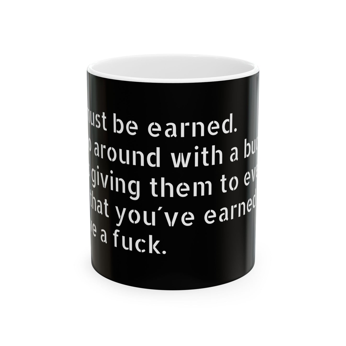 Inappropriate Slogan Ceramic Mug showcasing funny office humor featuring the iconic F-word, perfect for cheeky coffee lovers.