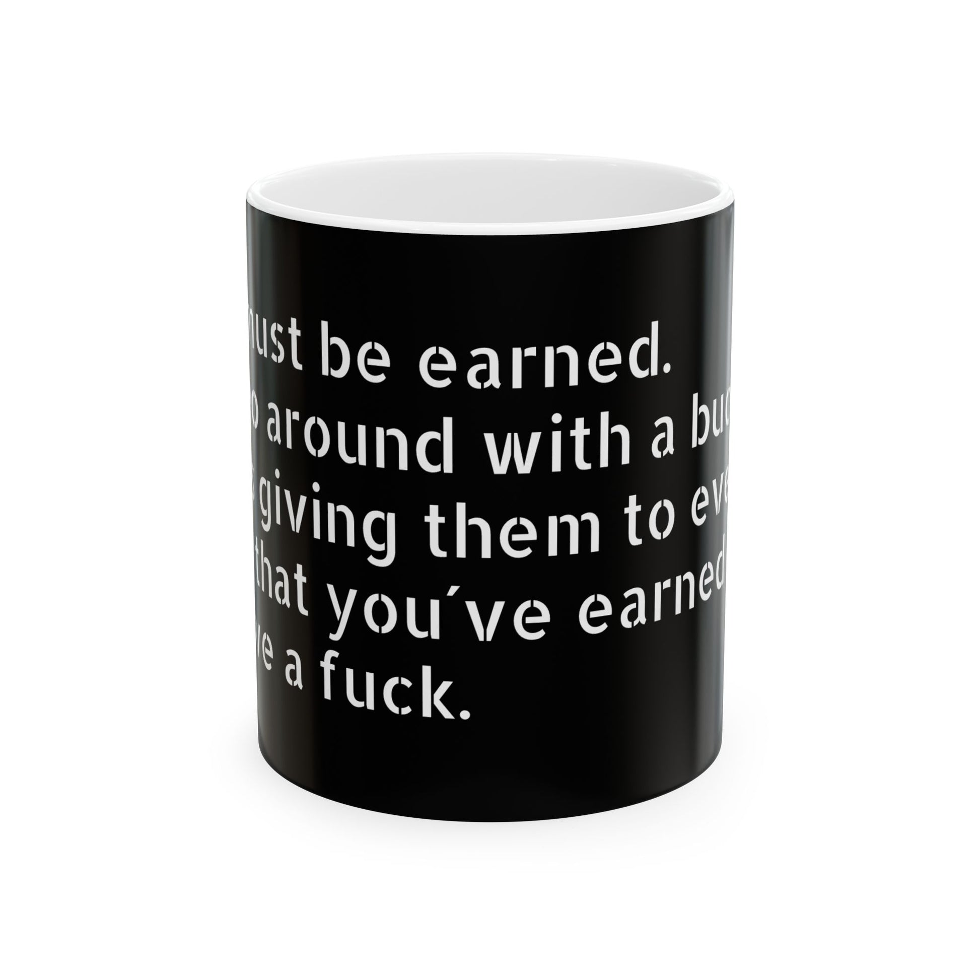 Inappropriate Slogan Ceramic Mug showcasing funny office humor featuring the iconic F-word, perfect for cheeky coffee lovers.
