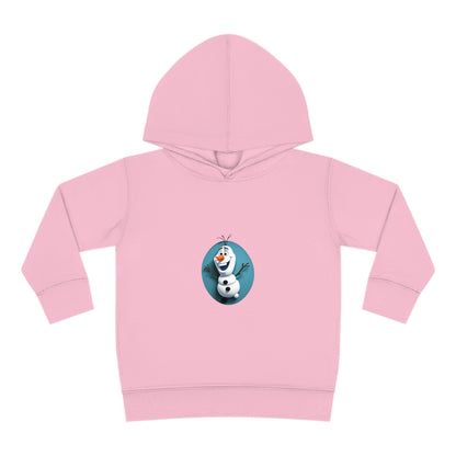 Girls Olaf Frozen Hoodie in pink, a luxurious fleece sweater for ages 2-5 years featuring the beloved snowman Olaf from Frozen, perfect for little princesses.