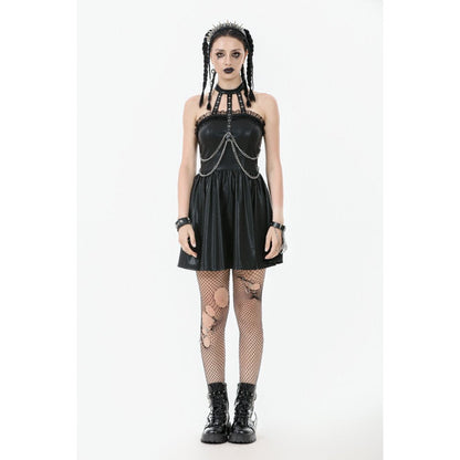 Gothic elegance embodied in the Dark In Love Valentina Red Velvet Dress featuring intricate baroque embroidery and alluring mesh panels.