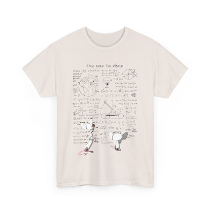 Chic Pinky And The Brain Graphic T-Shirt in soft beige, adorned with captivating designs and scientific symbols, perfect for discerning enthusiasts.