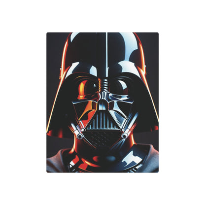 Darth Vader Star Wars Metal Art Poster featuring a close-up of the renowned dark side character's helmet, a striking piece for sophisticated interior design.