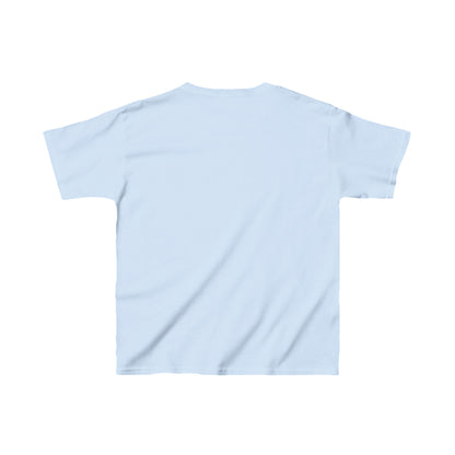 Childs Woody Graffiti Unisex Graphic Tee Shirt Kids - Back view in pale blue, showcasing soft fabric and comfortable fit.