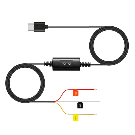 70mai Dash Cam Hardwire Kit UP03 for 70mai M310, A410, A510, A810, A800SE, 4K Omni, T800, T800E, Type-C Hard Wire Kit with Low Voltage Protection, 24