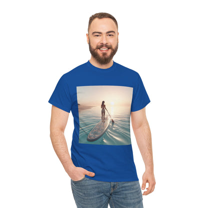 Dazzling Dreams Paddle Board T-Shirt design inspired by tranquil water activities, ideal for nature lovers and adventurers by Dazzling Dreams Studio.