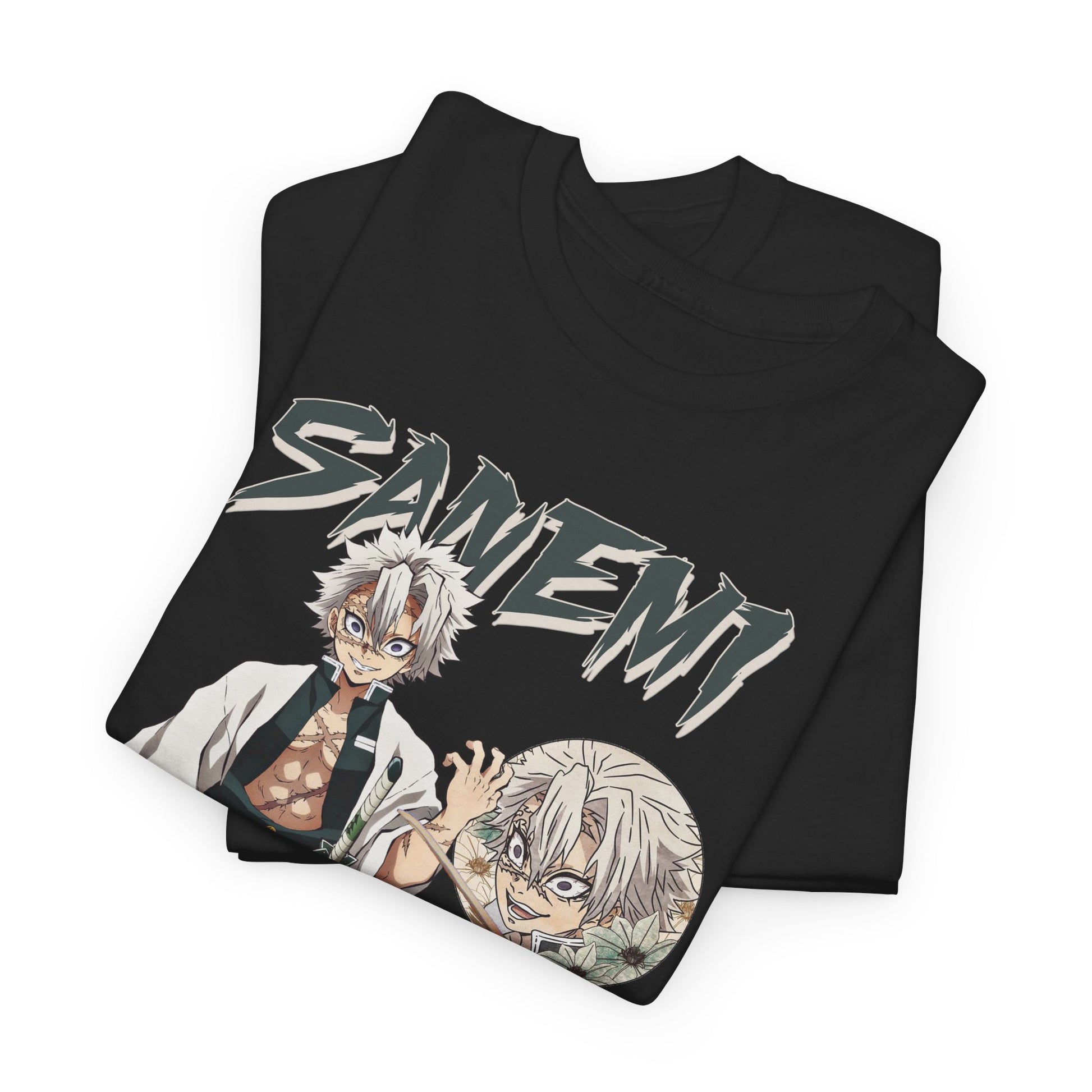 Double up on luxury with the Sanemi Shinazugawa T-shirts, presenting an elegant display of fine craftsmanship and exquisite anime artistry.
