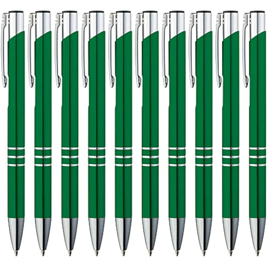 GIMEI Metal Ballpoint Pen, Pack of 50, Premium Ballpoint Pen Set, High Quality, Ballpoint Pen for Easy and Soft Writing, Blue Writing Ballpoint Pen Green as a Visual Eye-Catcher