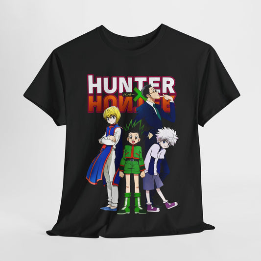 Luxury Hunter x Hunter Elite T-shirt featuring iconic anime characters Gon, Killua, and their friends in vibrant high-quality print, designed for true anime fans. Perfect for stylish casual wear.