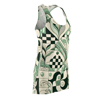 Stylish racerback design of Vivienne Lacroix Pastel Green Dress highlighting modern elegance by Dazzling Dreams Studio.