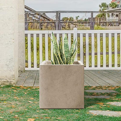 Kante Planter, Weathered Concrete, 16" x 16" x 16"