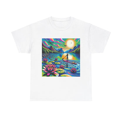 Eye-catching paddleboarding graphic design on Delightful Paddle Board T-Shirt by Dazzling Dreams Studio, ideal for aquatic sports lovers.