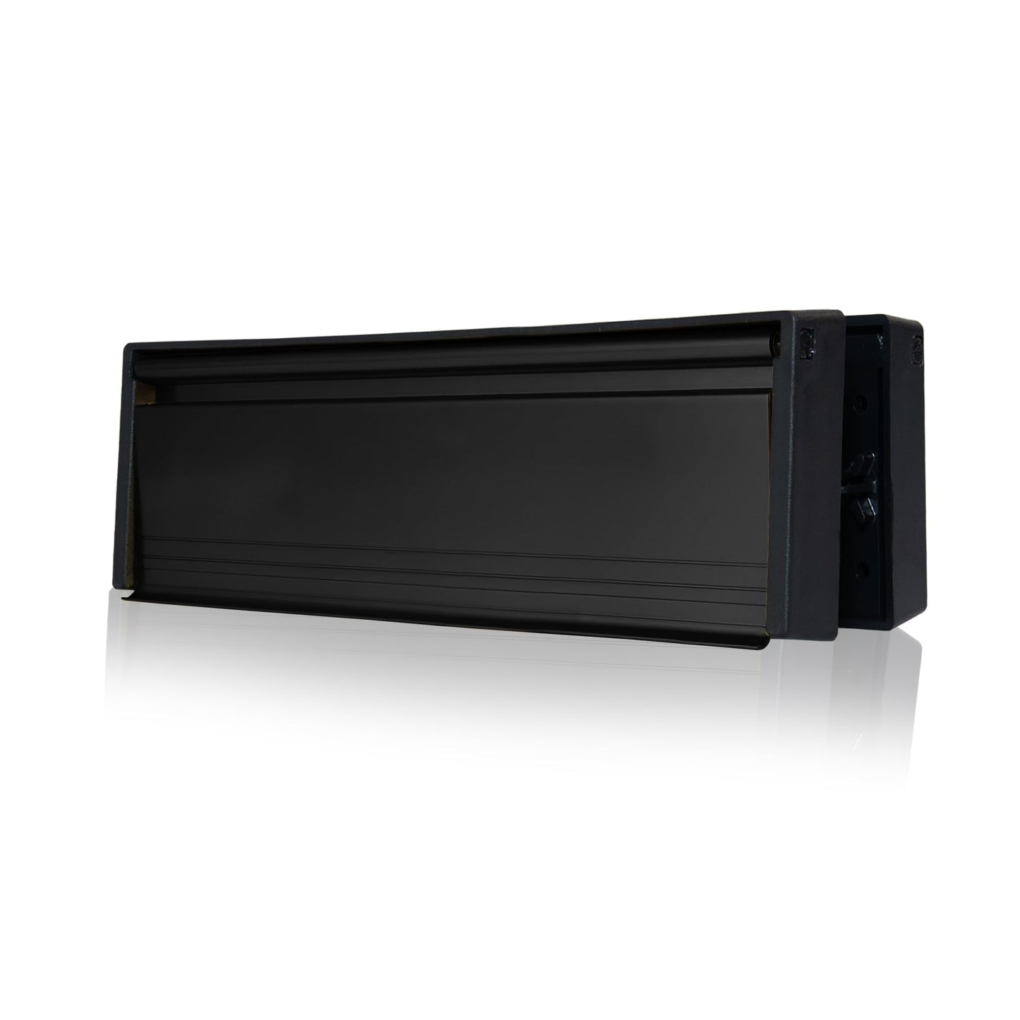Xfort MailPlate 12" Letterplate Matt Black, Premium Draught Proof Postal Letterbox, Telescopic Sleeved Letter Box For uPVC Doors With 20-40mm Door