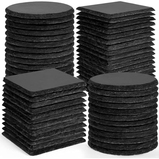 60 pcs slate coasters, wewink plus 4 inch 30 pcs round bl...