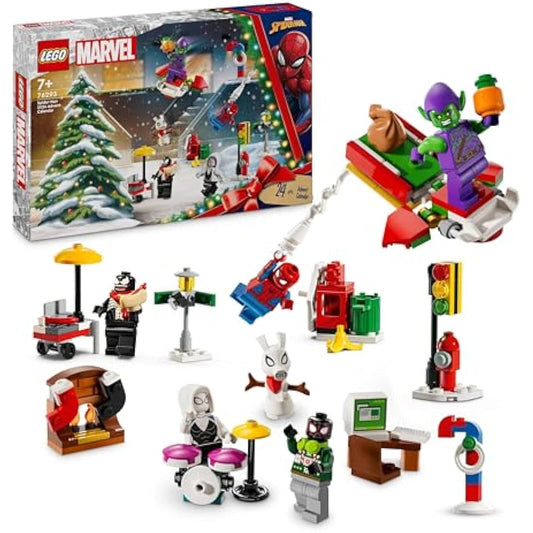 LEGO Marvel Spider-Man Advent Calendar 2024, Buildable Christmas Countdown Toy for Kids, with 24 Super Hero Surprises Including 5 Minifigures, Festive Gift for 7 Plus Year Old Boys and Girls 76293