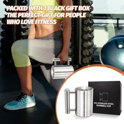 DITOSH 8kg/17.6lb Heavy Coffee Mug Challenge 304 Stainless Steel Dumbbell Cups Silver Overweight Sports Water Cup for Fitness Training Arm Strength Prank Gift Home Gym Workout Equipment 100ml/3.4oz