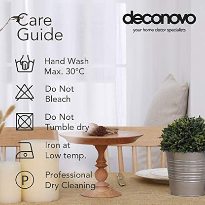 Deconovo Faux Linen Rectangle Tablecloth Water Resistant Table Cloth for Dinning 52x90in(132x229cm) Golden Brown