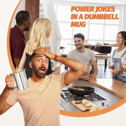 DITOSH 8kg/17.6lb Heavy Coffee Mug Challenge 304 Stainless Steel Dumbbell Cups Silver Overweight Sports Water Cup for Fitness Training Arm Strength Prank Gift Home Gym Workout Equipment 100ml/3.4oz