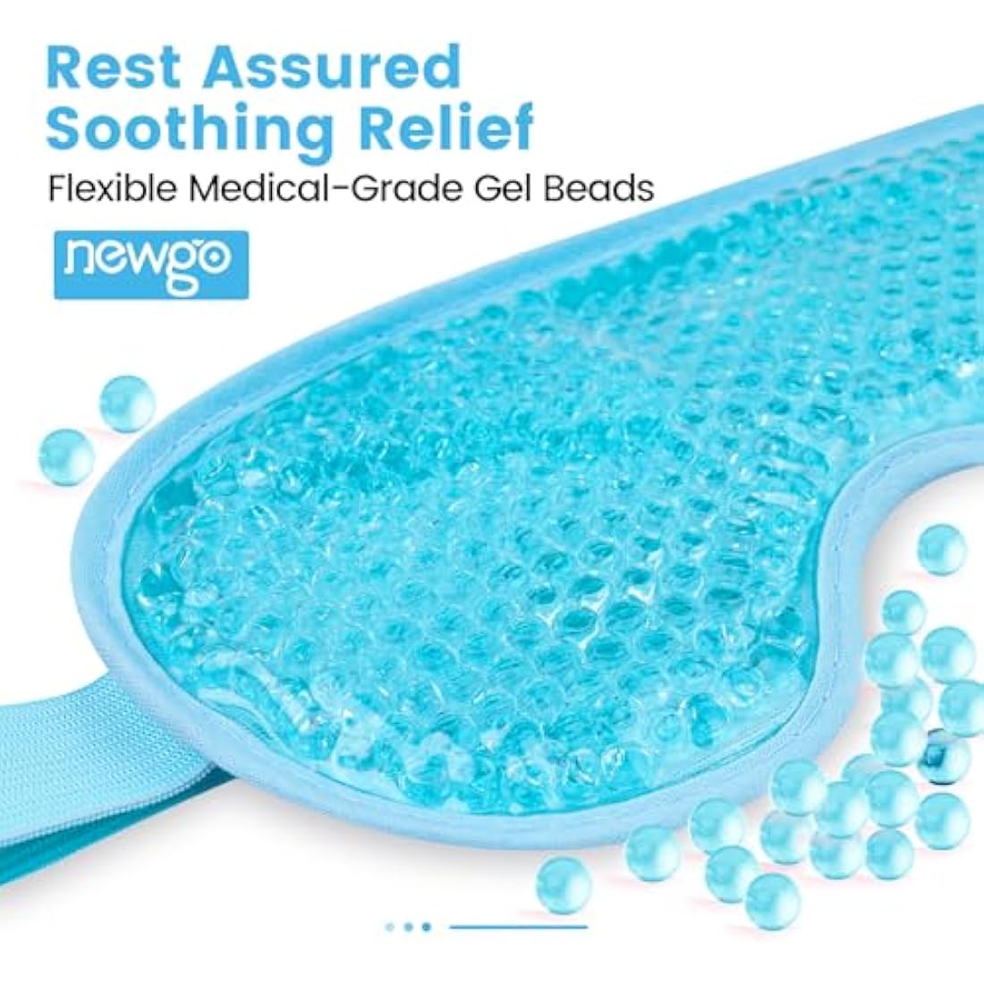NEWGO Cooling Eye Mask for Puffy Eyes, Reusable Hot Cold Therapy Gel Cold Eye Mask for Migraine, Headache, Dark Circles, Dry Swollen Eyes, Sinus Pain-Light Blue