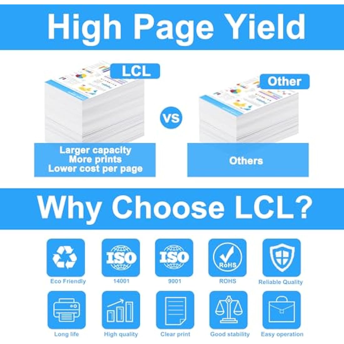 LCL Compatible Toner Cartridge H625 H825 S2825 H625cdw H825cdw S2825cdn 593-BBSB 593-BBSD 593-BBRV 593-BBSE (1 Black 1 Cyan 1 Yellow 1 Magenta) Replacement for Dell H625cdw H825cdw S2825cdn S2825