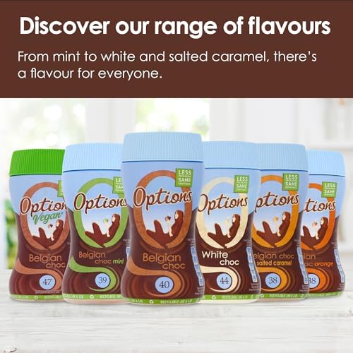 Options Belgian Chocolate Instant Hot Chocolate Drink 395g (6 pack)