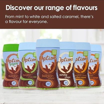 Options Belgian Chocolate Instant Hot Chocolate Drink 395g (6 pack)