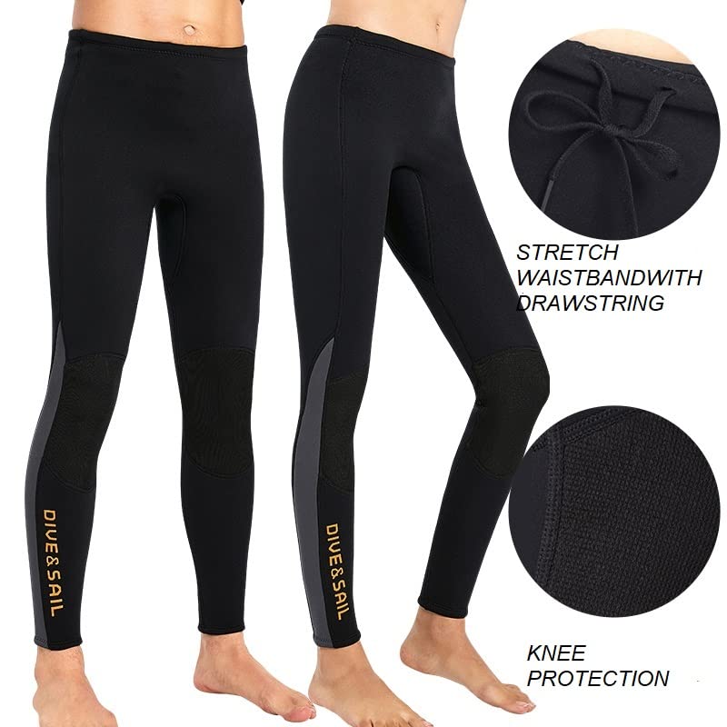 EUPTE 3mm Diving Wetsuit Pants Swimming Pants Leggings for Women Men (XL, Men)
