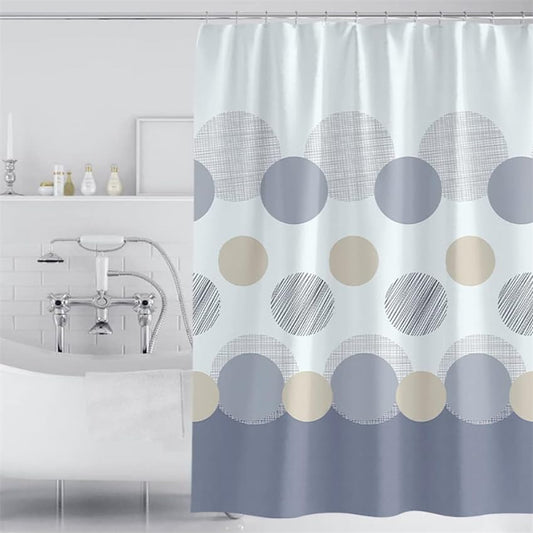 Lkw Ogechi 180x200 CM Waterproof Shower Curtain Big Dot, 180-300 CM Extra Wide Grey Shower Curtain Weighted Hem, Mildew Resistant Shower Curtains Big