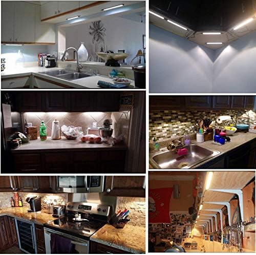 AlBOO Under Cabinet Kitchen Lights Wired LED Daylight White 6000K Dimmable 8 Pack,28cm Under Cupboard Kitchen Lights 24V Plug in with Mains,Ultra Thin Under Couter Light Display Lighting for Cabinet