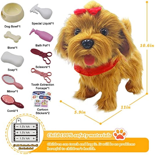 Jaydear Plush Puppy Toy, Electronic Dog Toy for Kids, Interactive Toy -Walks/Barks/Shake Tail/Talk, Stuffed Animals Cute Dog Toys Soft Gift for Christmas, Easter, Birthday, Age 3 4 5 6 7+ Years Old