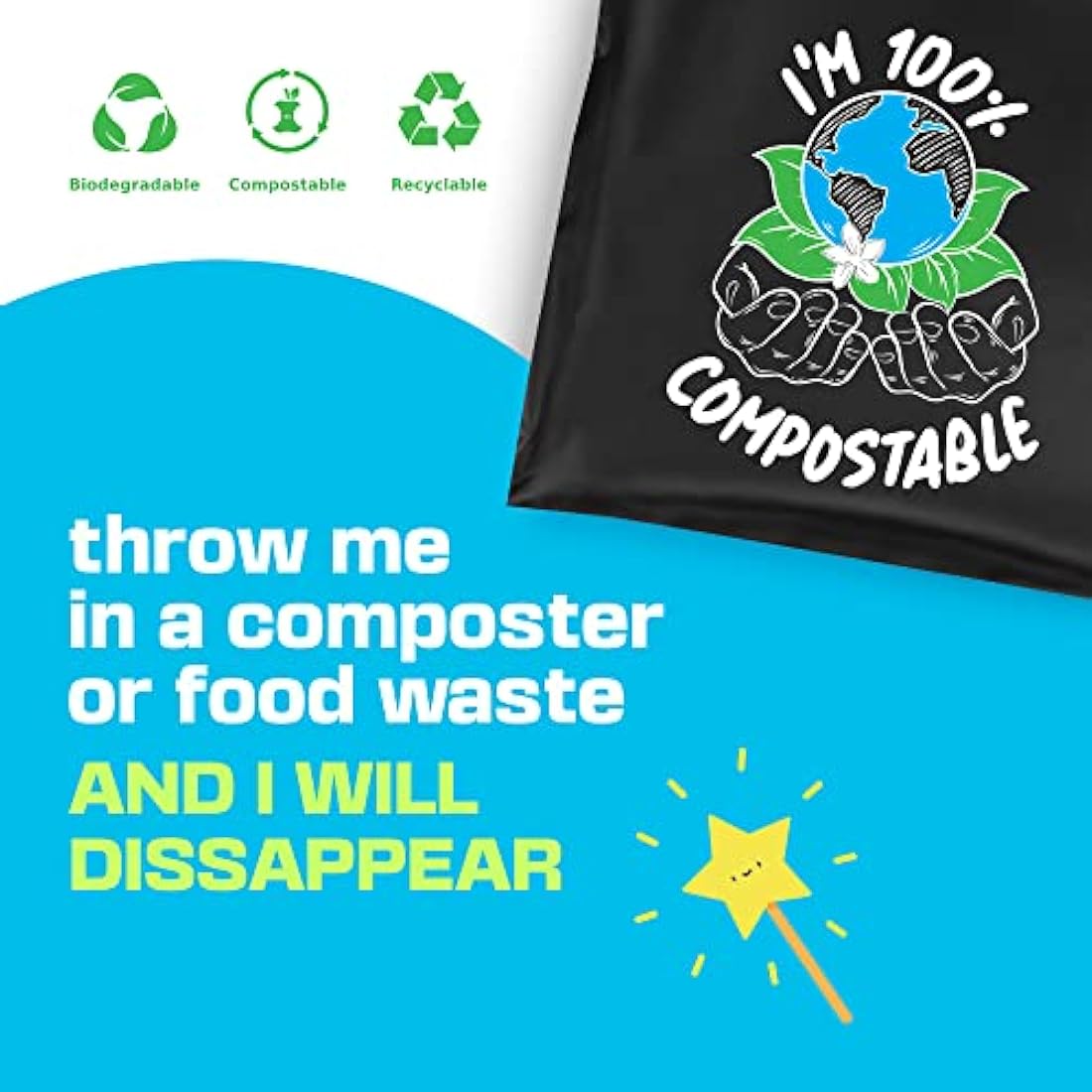 Compostable Mailing Bags,Biodegradable Mailing Bags,Eco Friendly Mailers 12 x 16" (30.5 x 40.5 cm) |10PK|