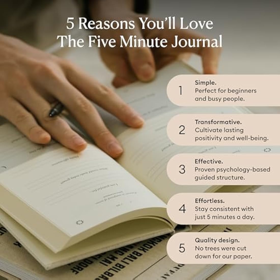 Intelligent Change: The Five Minute Journal - Daily Gratitude Journal for Happiness, Mindfulness, and Reflection - Undated Life Planner (Sunshine Yellow)