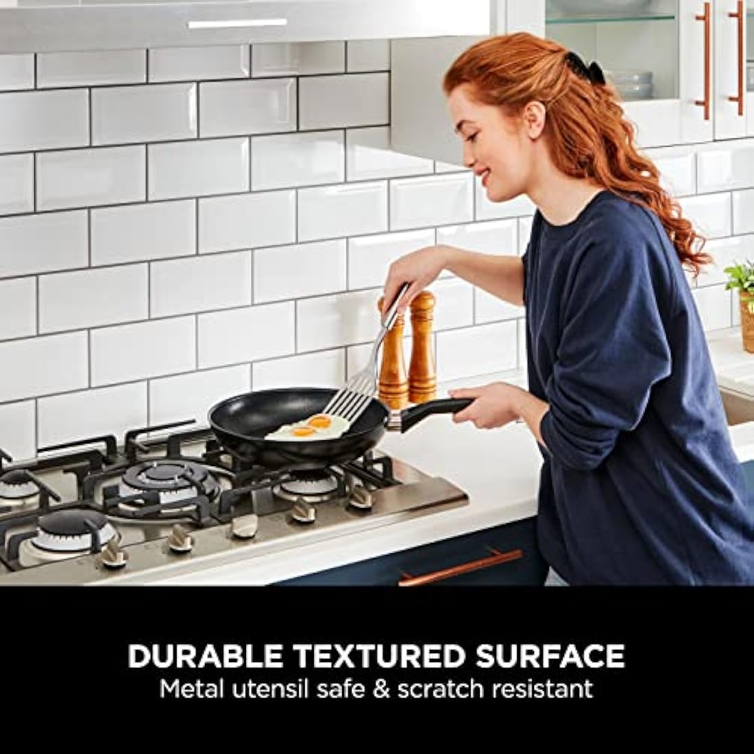 Ninja ZEROSTICK Classic Cookware 20cm Frying Pan, Non-Stick, Long Lasting Aluminium Frying Pan, Induction Compatible, Oven Safe to 180°C, Black, CW50020UK