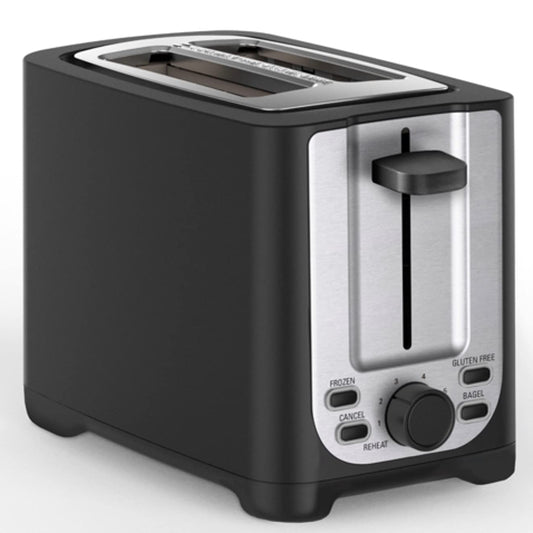 Bella 2 Slice toaster, Black with Stainless Steel