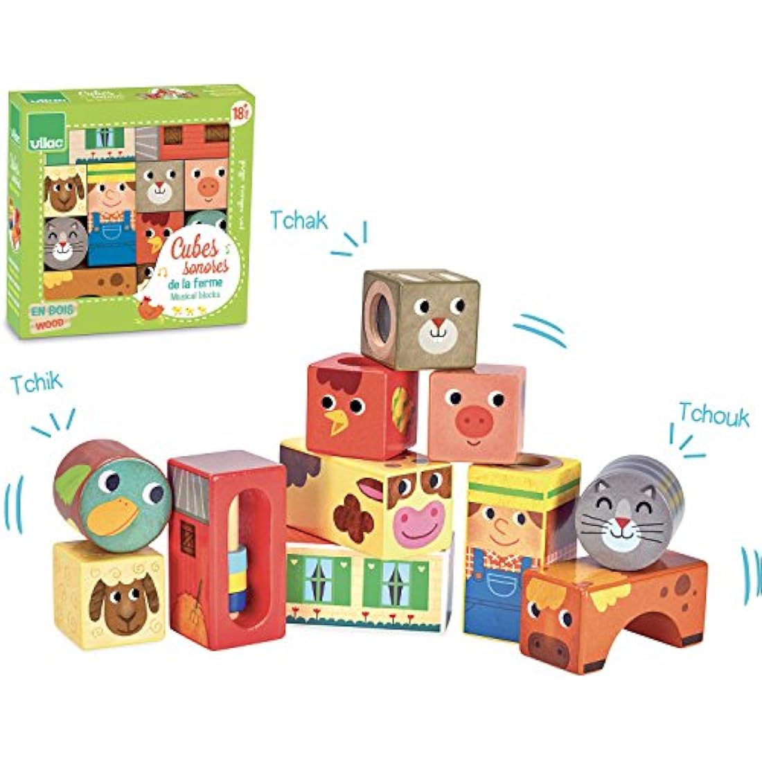 Vilac Vilac2102 Farm Musical Blocks