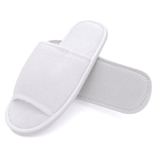 JOMIX Unisex Soft Comfy Ultra Light Sponge Slippers Set Guest Visit Hotel SPA Travel Non-Disposable Slippers Set MD3762 ( 02 White 2 pairs, 9 )