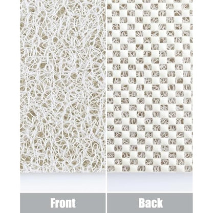 Loofah Mats for Shower, Non Slip Soft Textured Bath, Bathtub Mat with Drain, Phthalate Free, Quick Drying, Soft Comfort Bathroom Mats for Wet Areas (40x100CM, C-White)