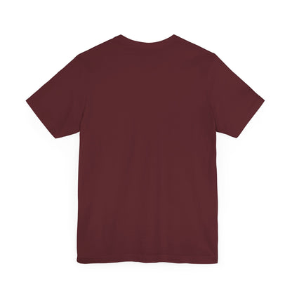 Back view of the Sabrina Carpenter Inspired Unisex Short Sleeve Tee in maroon, showcasing its premium quality fabric and minimalist design.
