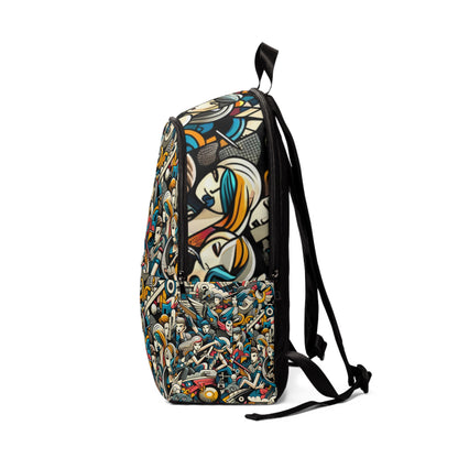 Ethereal Spectrum Fusion Backpack by Dazzling Dreams Studio featuring a bold pop-art design with vibrant cartoon motifs, perfect for fashion-forward individuals.