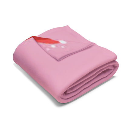 Luxurious Decorative and Warm Christmas Arctic Fleece Blanket neatly folded, displaying its plush texture and sophisticated pink hue, perfect for winter warmth.