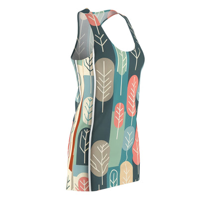 Complete look of the Valentina Ravenna Racerback Dress, highlighting its stylish silhouette and artistic details.