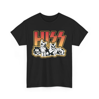 Luxury Hiss Cats Rock Band Star Wars Graphic T-Shirt featuring charming cat designs against a bold backdrop, ideal for stylish wardrobe updates.