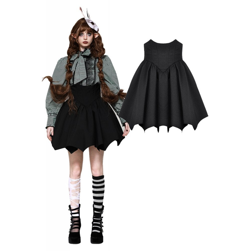 Elegant Dark in Love Keziah High Waisted Skirt featuring a stunning bat wings hem, perfect for adding a unique twist to your wardrobe.