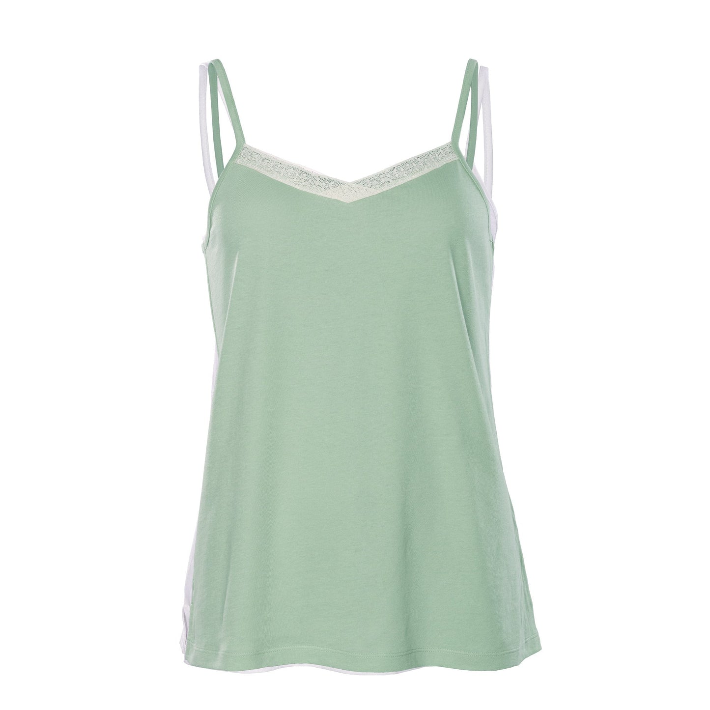 Luxury organic cotton night vest for women showcasing fine shoulder straps and lightweight fabric, perfect for a chic sleepwear collection.