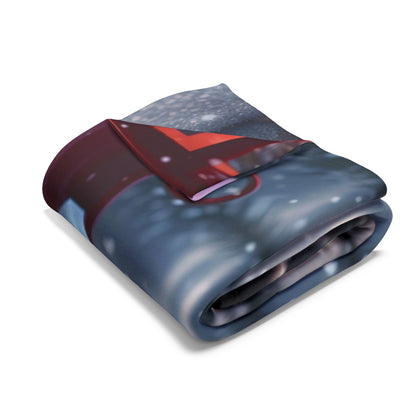 Luxurious Decorative and Warm Christmas Arctic Fleece Blanket showcasing elegant winter design, perfect for cozying up during festive season.