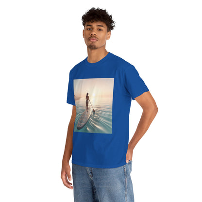 Dazzling Dreams Studio Paddle Board T-Shirt featuring vibrant paddleboarding design, ideal for luxury water enthusiasts and nature lovers.