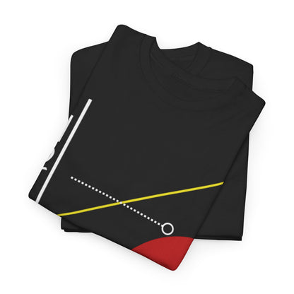 How I Met Your Mother Hot Crazy Scale Unisex Men's Women's Graphic T-Shirt featuring the iconic Hot vs Crazy graph, elegantly displayed on a luxurious black fabric, perfect for stylish casual wear.