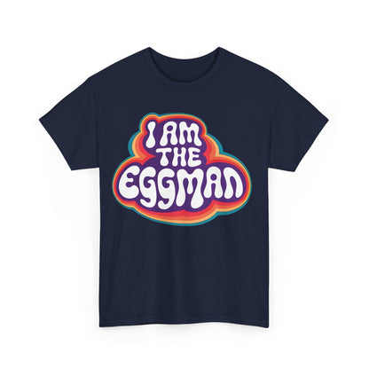 I Am The Eggman Graphic T-Shirt in navy, featuring a captivating and colourful design, perfect for fashion-forward individuals celebrating art and culture.