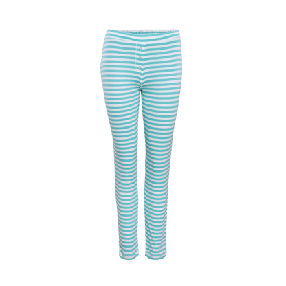 Luxury organic cotton sleep leggings for women in a relaxed fit, showcasing soft jersey material, perfect for lounging at home.