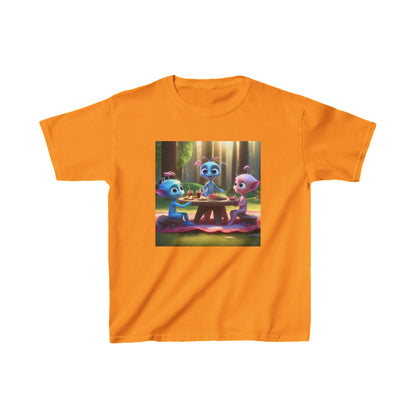 Kids Adorable Cute Aliens Heavy Cotton Tee highlighting captivating designs of cute aliens sharing joyful moments, reflecting a vibrant style.